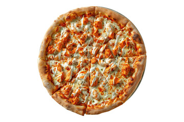 Buffalo chicken pizza isolated on transparent background