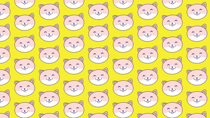 seamless pattern with cute cat