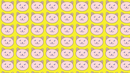 seamless pattern with cute cat