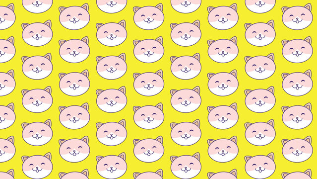 seamless pattern with cute cat