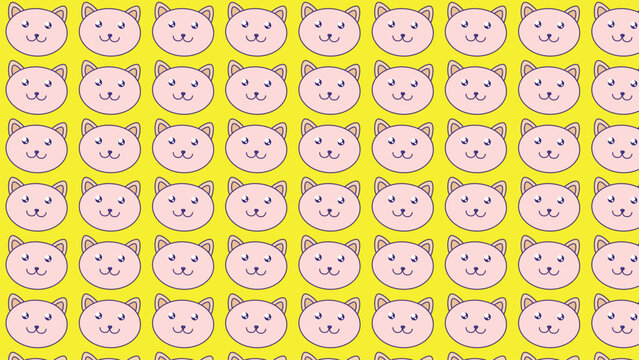 seamless pattern with cute cat