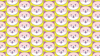 seamless pattern with cute cat