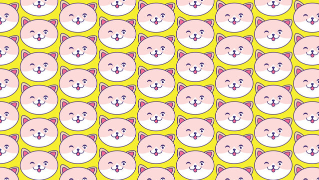 seamless pattern with cute cat