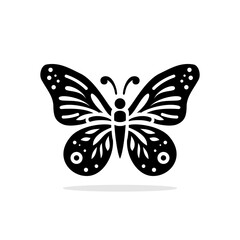 Awesome butterfly illustration with silhouette art