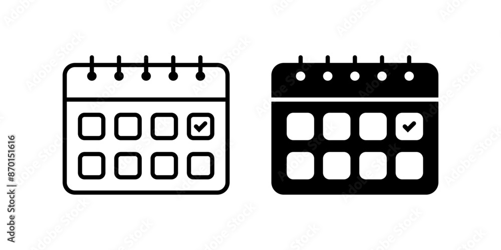 Poster calendar icon set. date symbol. schedule sign. for mobile concept and web design. vector illustratio