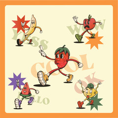 cute fruit mascot