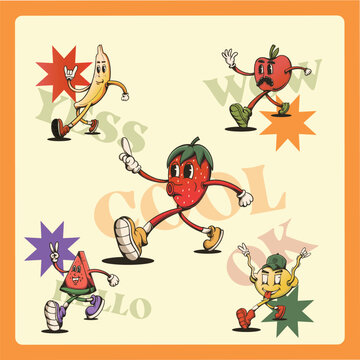 cute fruit mascot