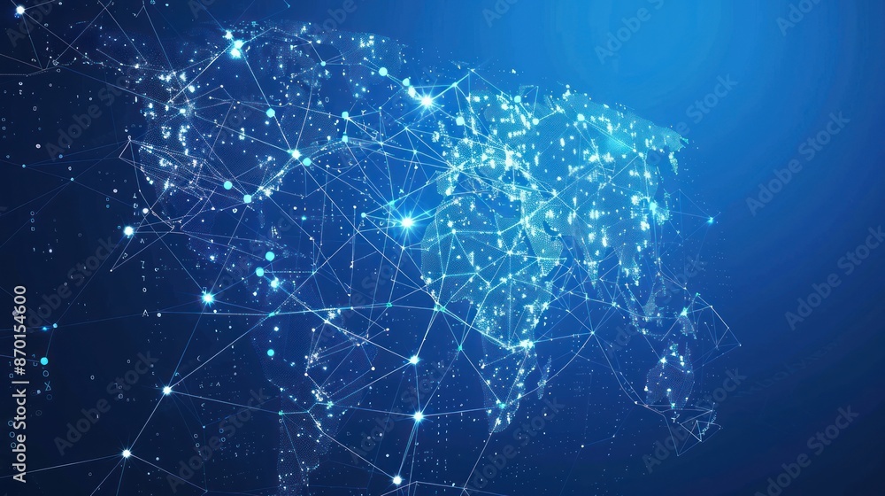Wall mural global network connection abstract