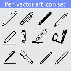 pen and pencile set of icons.