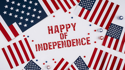 Obraz premium Fourth of July background - American Independence Day vector illustration 
