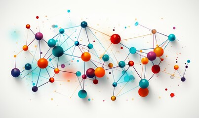 abstract connection flat design top view interconnected theme cartoon drawing vivid