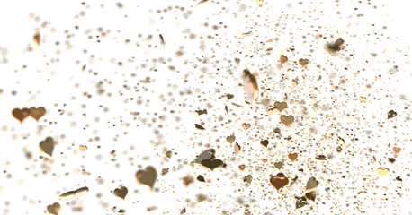 Falling red and pink hearts isolated on transparent background. Valentine’s day design.