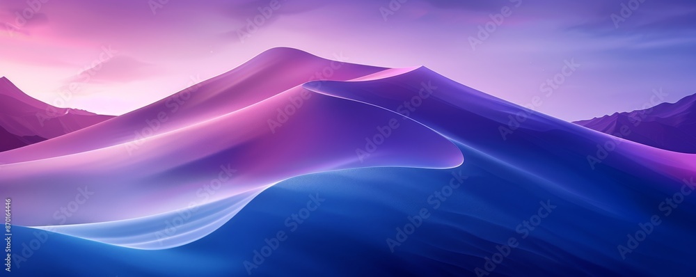 Aufkleber Abstract gradient waves in purple and blue hues creating a calming minimalistic background