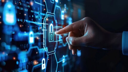 Fototapeta premium Cyber Security, Digital Protection, Data Privacy Concept
