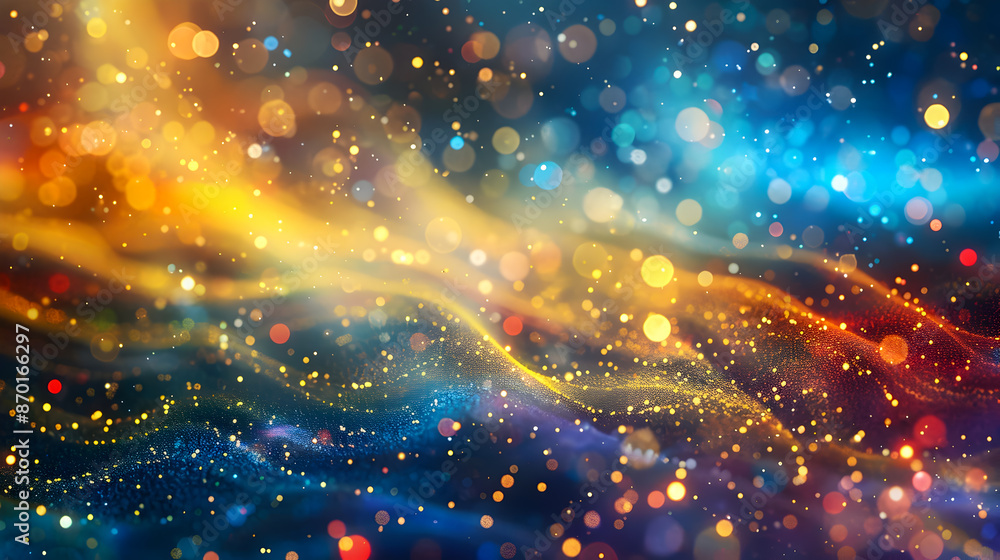 Aufkleber mesmerizing abstract background with a captivating interplay of shimmering golden twinkles glitterin