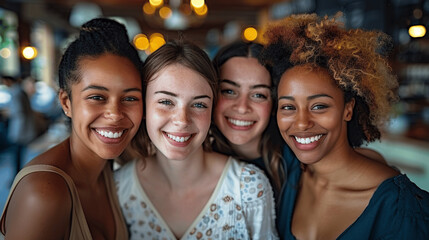 Fototapeta premium Celebrating International Women's Day with Diverse Female Educators Promoting DEI and Empowering Women in the Workplace