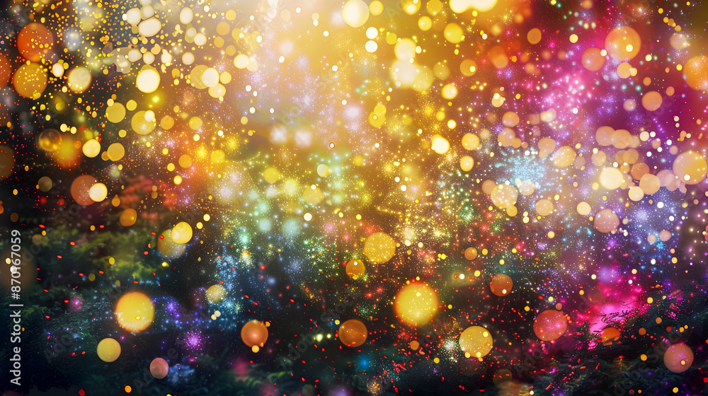 Poster a visually enchanting abstract background with shimmering golden twinkles and glimmers a captivating