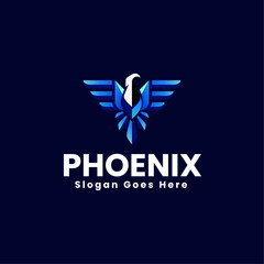 Vector Logo Illustration Phoenix Gradient Colorful Style