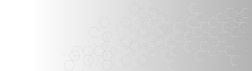 vector banner featuring a hexagonal pattern and background with abstract dots