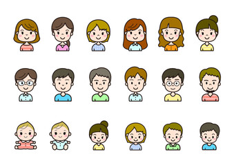 人々のカラフルなアイコン