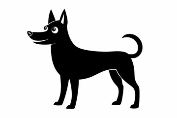 black and white dog silhouette, dog vector illustration, dogs silhouette, animal silhouette isolated vector Illustration, png, dog icon