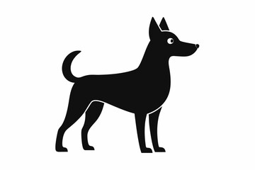 black and white dog silhouette, dog vector illustration, dogs silhouette, animal silhouette isolated vector Illustration, png, dog icon