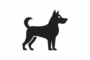 black and white dog silhouette, dog vector illustration, dogs silhouette, animal silhouette isolated vector Illustration, png, dog icon
