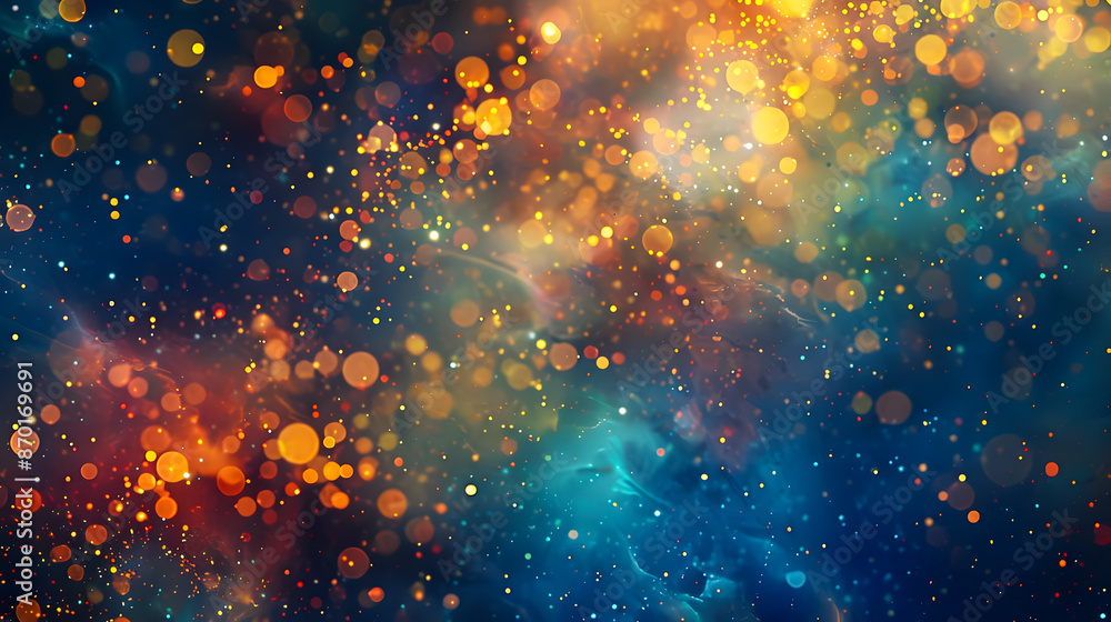 Poster a mesmerizing abstract background with shimmering golden twinkles and glimmers a captivating interpl