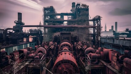 Steam locomotive in the city