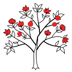 Lovely Coloring Pages of Apple Trees in Vector Format
