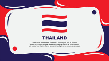 Thailand Flag Abstract Background Flat Design Template. Thailand Independence Day Banner Wallpaper Vector Illustration. Thailand Illustration