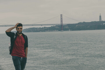 person on the bridge