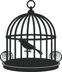 Bird cage silhouette vector illustration design