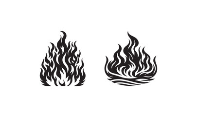 Fire vector silhouette illustration.