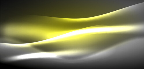 Neon-lit waves surge across background, mesmerizing dance of luminescence and motion. Dynamic backdrop captures essence of energy and modern aesthetics