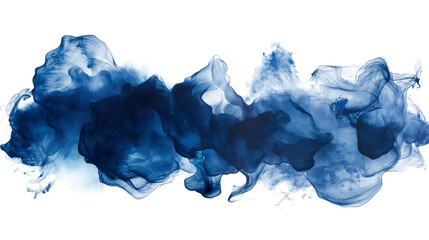 Fototapeta premium A blue line of paint with a white background