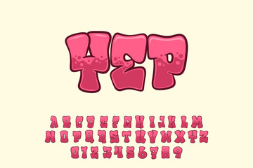 Alphabet Graffiti Pink Letters Vector