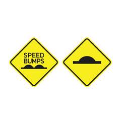 Obraz premium speed bump symbol, road sign, vector art.