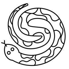Snake line cartoon