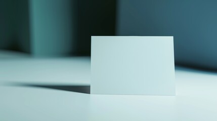 Blank white mockup card on background.