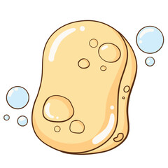 Illustration of Cleaning sponge cartoon doodle