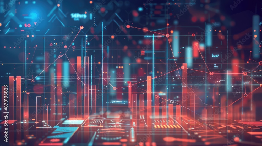 Poster abstract digital data visualization
