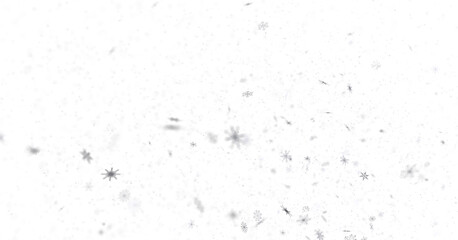 Snowflake Dance: Radiant 3D Illustration Showcasing Falling Christmas Snowflakes in Harmony