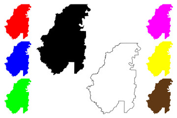 Franklin County, Louisiana (U.S. county, United States of America, USA, U.S., US) map vector illustration, scribble sketch Franklin Parish map