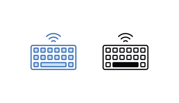 Wireless Keyboard icon design with white background stock illustration