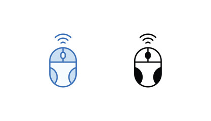 Wireless Mouse icon design with white background stock illustration