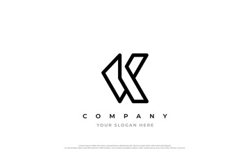 Initial Letter VK Logo Design