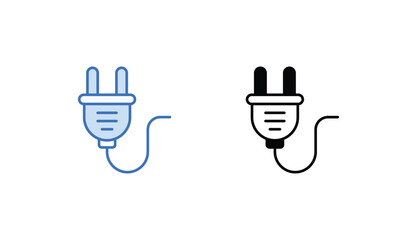 Power Plug icon design with white background stock illustration