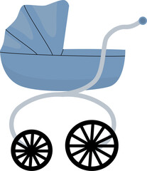 Cute baby stroller illustration 