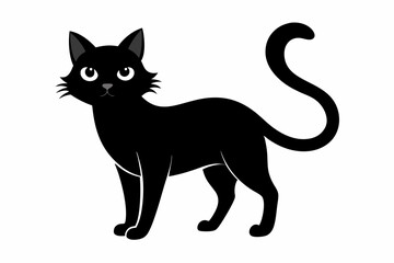 black and white cat silhouette, cat vector illustration, cats silhouette, animal silhouette isolated vector Illustration, png, cat icon